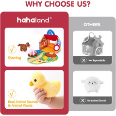 Hahaland Baby Toys 6-12 Months | 6PCS Farm Animal Sound Montessori Toys