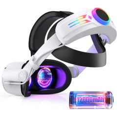 RGB Head Strap with 12000mAh Battery for Oculus Quest 2 - 8H Playtime