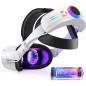 Batterie 12000mAh RGB avec sangle réglable pour Oculus Quest 2 - 8h d’autonomie, charge rapide, support renforcé Batterie 12000mAh RGB avec sangle réglable pour Oculus Quest 2 - 8h d’autonomie, charge rapide, support renforcé