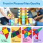 PicassoTiles 100 pièces Blocs magnétiques transparents 3D, construction évolutive, jeu familial, 3+ ans PicassoTiles 100 pièces Blocs magnétiques transparents 3D, construction évolutive, jeu familial, 3+ ans