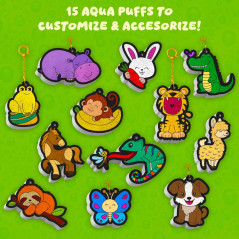 Skillmatics Aqua Puffs Animals Art & Craft Paint by Number DIY Puffy Keychains Gift for Kids Ages 4-10