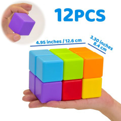 Blocs Magnétiques Géants 12 pcs | Jouets Montessori Enfants