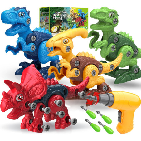 Dinosaur Take Apart Toys with Drill for Kids 3-7 | STEM Building Gift