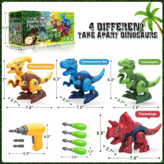 Dinosaur Take Apart Toys with Drill for Kids 3-7 | STEM Building Gift