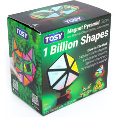TOSY Magnet Pyramid Glow - 12-Piece Glowing Holographic Puzzle, 243 Magnets, STEM/STEAM Creative Toy