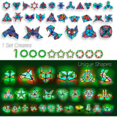 TOSY Magnet Pyramid Glow – 12-Piece Glowing STEM Puzzle with 243 Magnets