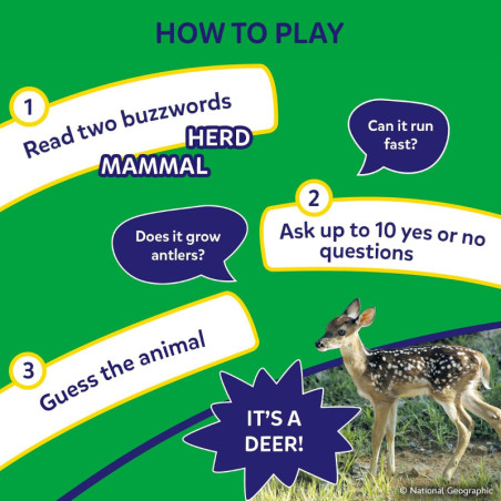 Skillmatics Guess in 10 – Jeu National Geographic Animaux, Cartes Éducatives, Jouet Voyage, Jeu Famille STEM, Dès 6 ans