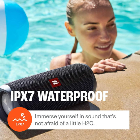 JBL Flip 5 Waterproof Portable Bluetooth Speaker, Black – Compact, Powerful Sound with IPX7 Waterproof Design