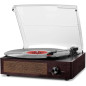 Tourne-disque vinyle portable 3 vitesses avec Bluetooth intégré et 2 haut-parleurs stéréo, design rétro Tourne-disque vinyle portable 3 vitesses avec Bluetooth intégré et 2 haut-parleurs stéréo, design rétro