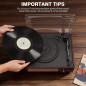 Portable Vinyl Record Player Turntable with Bluetooth & Stereo Speakers, 3-Speed Retro Design for Home & Entertainment Portable Vinyl Record Player Turntable with Bluetooth & Stereo Speakers, 3-Speed Retro Design for Home & Entertainment