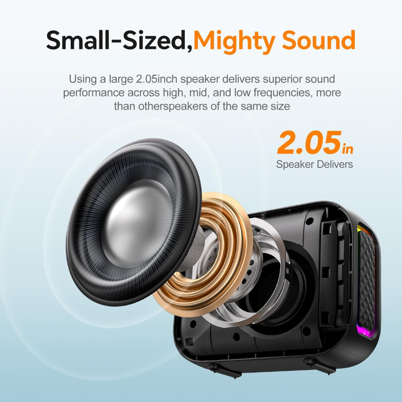 Portable Bluetooth Speaker IPX5 Waterproof, 24H Playtime, TWS, LED Light