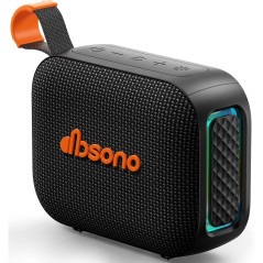 Portable Bluetooth Speaker IPX5 Waterproof, 24H Playtime, HD Sound, TWS, LED Light – Outdoor Black