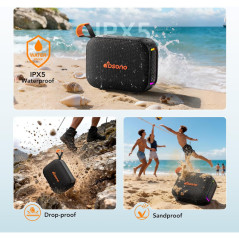 Portable Bluetooth Speaker IPX5 Waterproof, 24H Playtime, TWS, LED Light