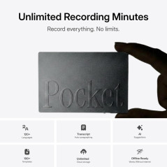 Pocket AI Voice Recorder & Transcription | 4-Day Battery, MagSafe, iOS/Android