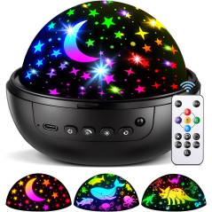 Veilleuse Enfant Projecteur Étoiles Dimmable avec Télécommande