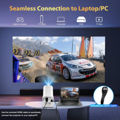 Mini Projector with WiFi, Bluetooth, Built-in Apps, Electric Focus, 1080P Portable Movie Projector for Bedroom, Supports Smartph