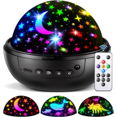 Night Light for Kids with Star Projector, Remote, Timer & Silent Rotation