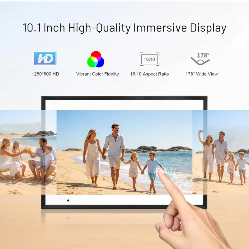 AEEZO 10.1 HD Digital Photo Frame with 32GB Memory & Touch Screen
