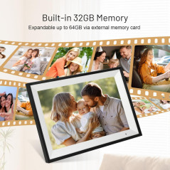 AEEZO 10.1 HD Digital Photo Frame with 32GB Memory & Touch Screen