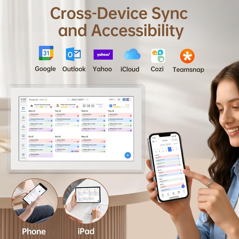 15.6 Digital Calendar Wall Touch Screen – Chore Chart & Photo Frame