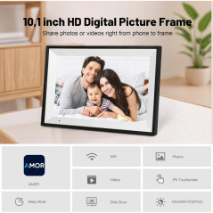 Cadre Photo Numérique 10,1 HD IPS 32GB WiFi Noir