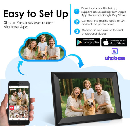 Cadre Photo Numérique 10.1 WiFi Uhale - Cadeau Idéal Senior