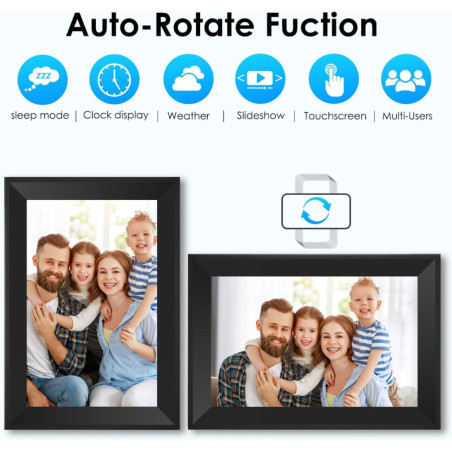 Uhale 10.1 WiFi Touch Digital Photo Frame 16GB, Cloud, Rotate, Wall Mount, Sleep Mode, App Sharing