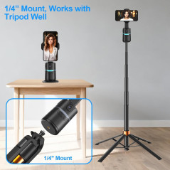 Auto Face Tracking Selfie Stick Tripod for iPhone - 360° Rotation & Gesture Control