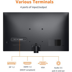Amazon Basics 24” FHD Monitor, 1080P, 100Hz, VESA, Built-in Speakers