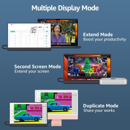 cocopar 15.6 Portable 1080P FHD 60Hz Monitor with Speakers, HDMI USB-C, VESA Mount, Cover Stand for Laptop & Gaming