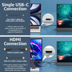 Cocopar 15.6 FHD Portable Monitor 1080P 60Hz USB-C HDMI with Speaker