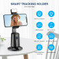 Auto Face Tracking 360° Rotating Tripod Stand for Phone with Remote & Gesture Control, Rechargeable - Black Auto Face Tracking 360° Rotating Tripod Stand for Phone with Remote & Gesture Control, Rechargeable - Black