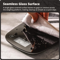 Greater Goods Food Scale Black Glass – Slim, Compact, 1g Precision