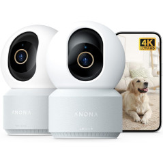 Anona 4K UHD Indoor Camera 2-Pack with Auto-Tracking & Cry Detection