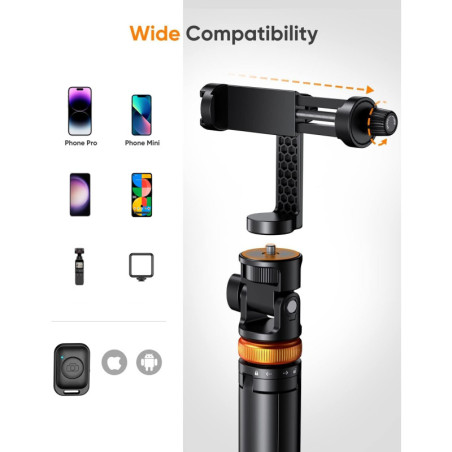 Trépied EUCOS 62 pour iPhone avec télécommande selfie