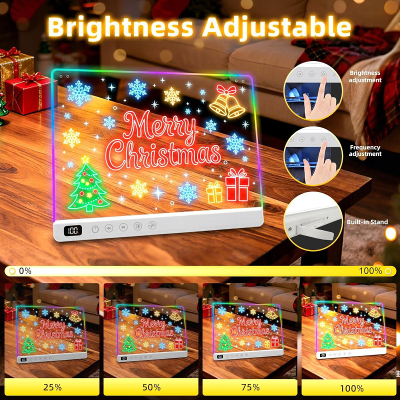 Tablette Lumineuse LED 16 Rechargeable avec 13 Effets Couleurs