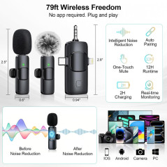 Kit Essentiel Créateur de Contenu pour iPhone - Trépied & Micro Sans Fil pour Vlogging