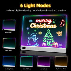 Tablette Lumineuse LED 16 Rechargeable avec 13 Effets Couleurs