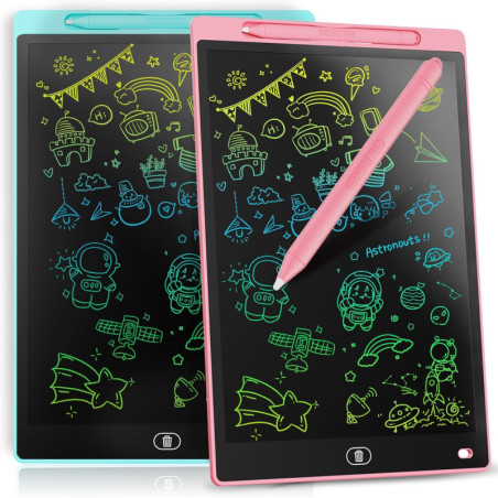 Tablette d'Écriture LCD Genialba 8,5 x2 - Jouet Éducatif Coloré pour Enfants 3-8 ans (Rose & Bleu)