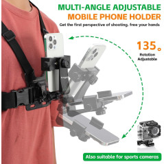 KINGKI Mobile Phone Chest & Head Strap Mount for POV VLOG & Cameras