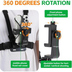 KINGKI Support Poitrine et Tête pour Smartphone & Caméra POV