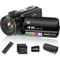 ZYDIIE 4K UHD 64MP Vlogging Camera with 18x Zoom, 3 IPS Touchscreen, Night Vision, Remote, 32GB Card & 2 Batteries ZYDIIE 4K UHD 64MP Vlogging Camera with 18x Zoom, 3 IPS Touchscreen, Night Vision, Remote, 32GB Card & 2 Batteries