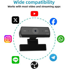 Webcam HD 1080P USB pour PC - Vidéo, Streaming & Jeu