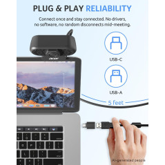 Webcam Acer 1080p USB Plug & Play avec Micro anti-bruit