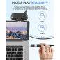 Webcam Acer 1080p USB avec Microphones Anti-Bruit, Grand Angle, Cache Confidentialité & Adaptateur A-to-C