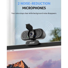 Webcam Acer 1080p USB Plug & Play avec Micro anti-bruit