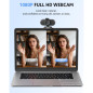 Webcam Acer 1080p USB avec Microphones Anti-Bruit, Grand Angle, Cache Confidentialité & Adaptateur A-to-C