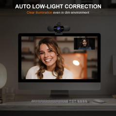Webcam EMEET 1080P avec Microphone Double pour Streaming