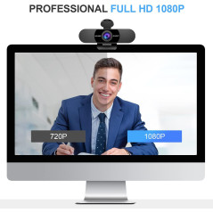 Webcam EMEET 1080P avec Microphone Double pour Streaming