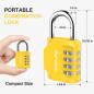 Puroma 1-Pack Yellow 4-Digit Combination Locker Padlock for Gym and School Puroma 1-Pack Yellow 4-Digit Combination Locker Padlock for Gym and School